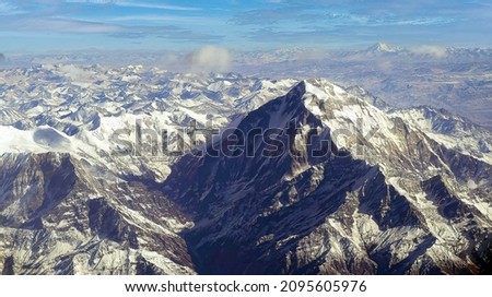 Aerial view of Dhaulagiri in the Himalayan mountains of Nepal Royalty-Free Stock Photo #2095605976