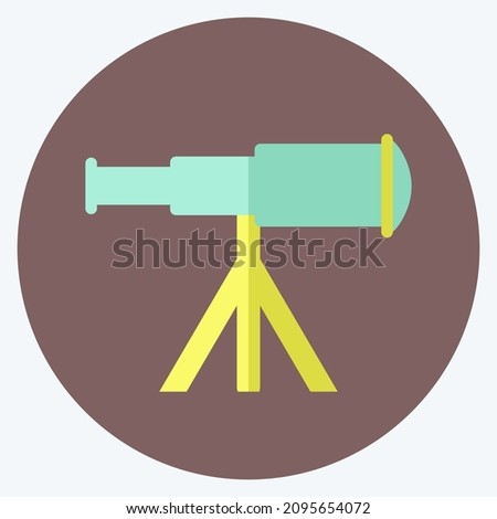 Icon Telescope on Stand - Flat Style - Simple illustration,Editable stroke,Design template vector, Good for prints, posters, advertisements, announcements, info graphics, etc.