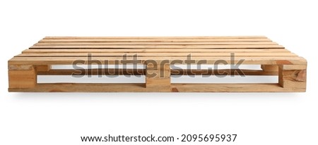 Wooden pallet isolated on white. Transportation and storage