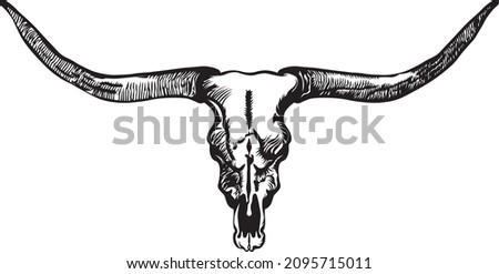 Longhorn skull SVG design for farmhouse decor Royalty-Free Stock Photo #2095715011