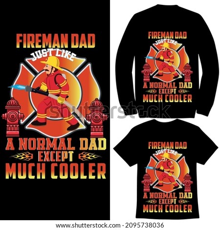  Firefighter Fireman T Shirt Vector Graphic