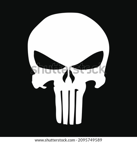 Element of crime and punishment style illustration skull punisher bone danger icon logo vector template
