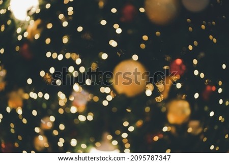 Blurred bokeh light for vintage christmas background.
