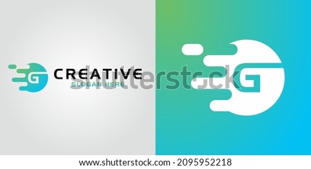 vector graphic illustration of the letter G with a quick circle