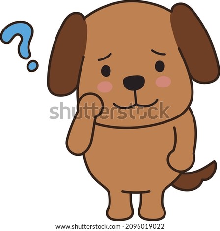 The dog has doubts. Vector illustration isolated on a white background.