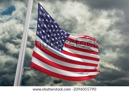 United States of America waving flag with many folds ,joe biden Royalty-Free Stock Photo #2096055790