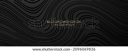 Premium background design (banner) with black line pattern (wave texture). Luxury vector template for formal invite, voucher, prestigious gift certificate Royalty-Free Stock Photo #2096069836