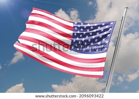United States of America waving flag with many folds ,joe biden Royalty-Free Stock Photo #2096093422
