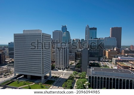 Minneapolis skyline, showing Washington Square. Minnesota