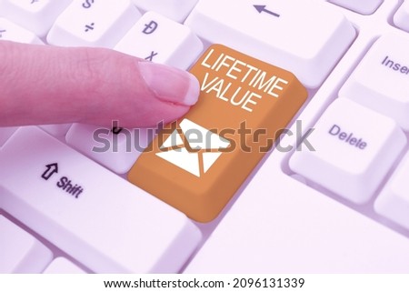 Text sign showing Lifetime Value. Conceptual photo Worth of the customer over the lifetime of the business Creating New Typing Game Concept, Abstract Typing Problem Solutions