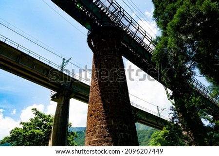 Piers that support the Joetsu Line in Niigata Prefecture Royalty-Free Stock Photo #2096207449