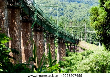 Piers that support the Joetsu Line in Niigata Prefecture Royalty-Free Stock Photo #2096207455
