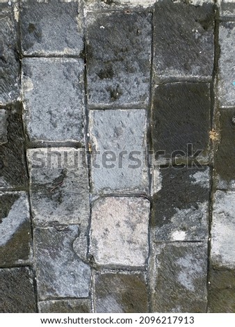 Kalasan, a collection of temple stone textures, black stones and floors from paving blocks at the Plataran struggle monument, in Yogyakarta on December 21, 2021