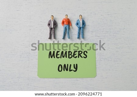 People figures standing with text MEMBERS ONLY