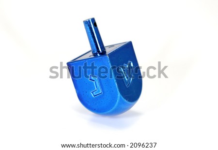 Photo of a Blue Chaunkah Dreidel - Holiday Related