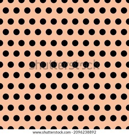 Cream and black Polka Dot seamless pattern. Vector background.
