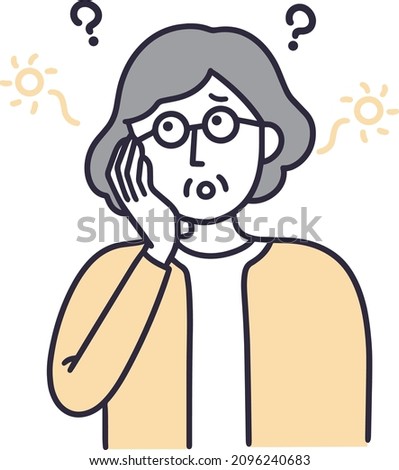 forgetful woman simple vector illustration