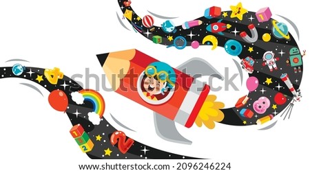 Education Concept With Cartoon Character
