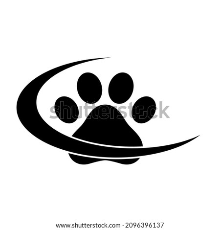 Pet paw logo illustration on white background