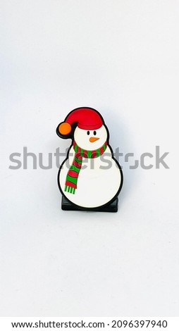 Set of cartoon Christmas figures isolated on white. Funny Santa Claus character with red hat for Christmas cards, tags and labels.