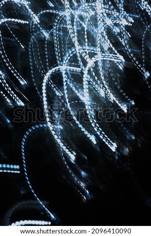 blue frizlight background, abstract image of LED strip on long exposure