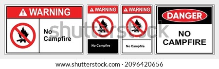 No Campfire. Warning Safety sign Vector Illustration. OSHA and ANSI standard sign. eps10