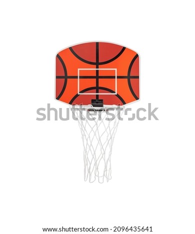 Mini basketball hoop isolated on white background Royalty-Free Stock Photo #2096435641