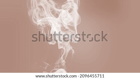 sepia wall and white smoke. Abstract romantic background for party posters and flyers.