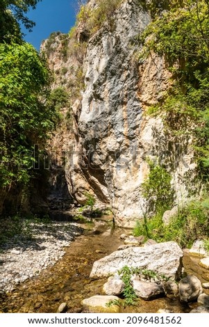 Canyon and river forming the so called Stretta di Longi, Galati Mamertino, Nebrodi Park, Sicily, Italy