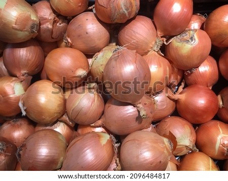 Photo of a full frame onion that is sold in a supermarket.