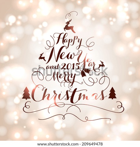Christmas typographic label for Xmas and New Year holidays design. Calligraphic vector Decoration.