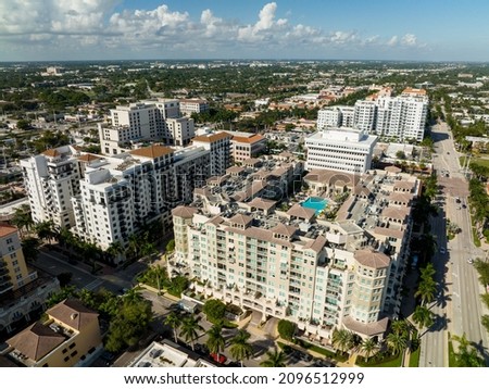 Aerial drone photo luxury apartment condos in Boca Raton FL