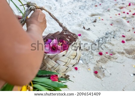 Traditional Polynesian wedding in moorea Royalty-Free Stock Photo #2096541409