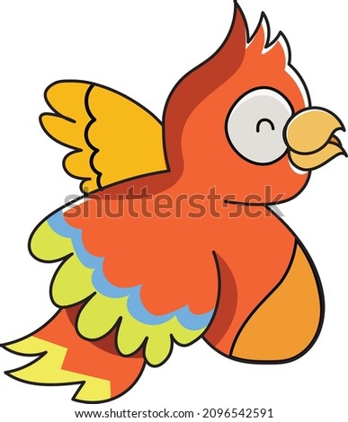 flying colourful Cockatoo icon vector illustration . eps 10 file