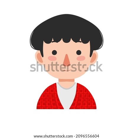 Avatar Cartoon style Isolated boy . Flat illustration Hand drawn vector drawing emoticon for profil photo