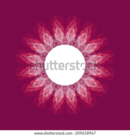 vector template with delicate vintage round pattern for card, invitation
