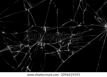 Broken smartphone glass, laptop screen, monitor, cracked broken glass tablet screen