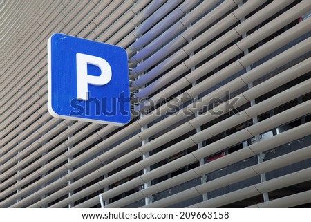 parking sign on building