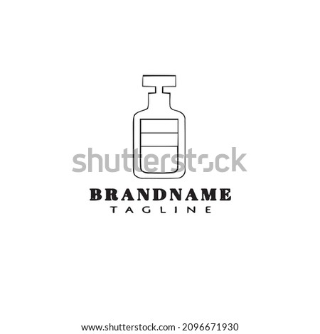 bottle with stopper logo cartoon icon design template cute modern isolated vector illustration
