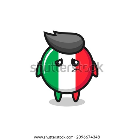 the lazy gesture of italy flag cartoon character , cute style design for t shirt, sticker, logo element