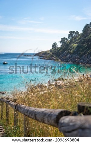 Cies Islands cover in blue Royalty-Free Stock Photo #2096698804