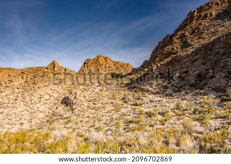 Faint Desert Trail Heads Toward Marufo Vega Royalty-Free Stock Photo #2096702869