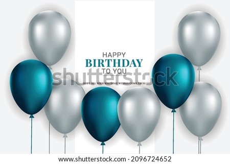 Happy Birthday balloons background with realistic background