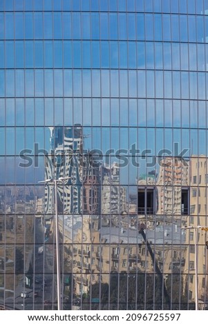 Glass facades of skyscrapers. Texture or background