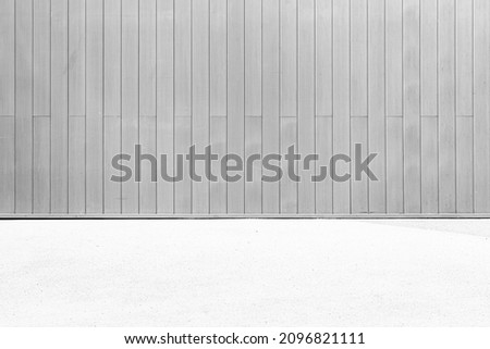 White exterior wooden walls and white concrete floors pattern and background seamless