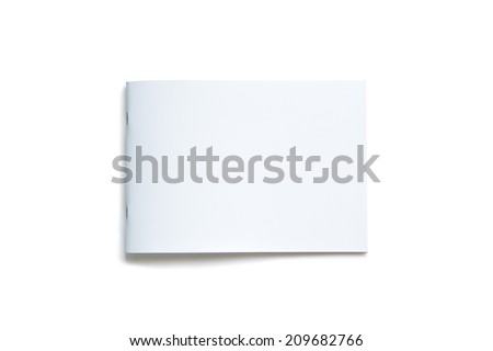 Blank brochure isolated on white background Royalty-Free Stock Photo #209682766