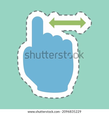 Sticker Vertical Scroll 2 - Line Cut - Simple illustration,Editable stroke,Design template vector, Good for prints, posters, advertisements, announcements, info graphics, etc.
