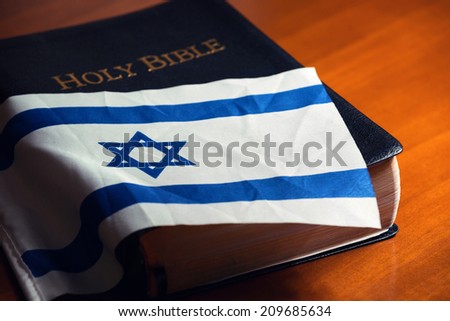 Bible with flag of Israel