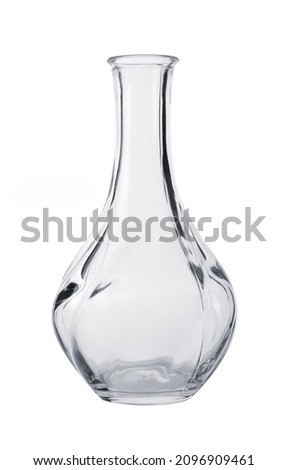 Empty glass vase isolated on white on a white bckground Royalty-Free Stock Photo #2096909461