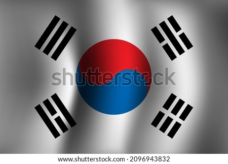 South Korea Flag Background Waving 3D. National Independence Day Banner Wallpaper